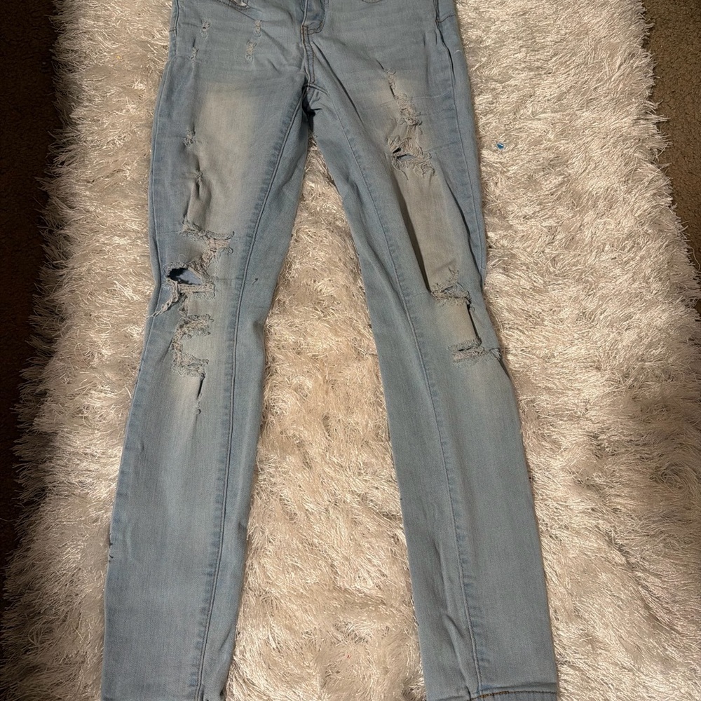 Distressed Light Blue Women's Jeans